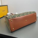 Luxury FF Monogram Canvas Medium Tote Bag with Leather Trim – Structured Designer Shoulder Bag