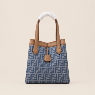 Luxury Geometric Canvas Tote Bag with Leather Trim – Structured Designer-Inspired Top Handle Handbag