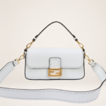 Elegant Leather Baguette Shoulder Bag with Adjustable Strap – Structured Mini Crossbody Purse for Women