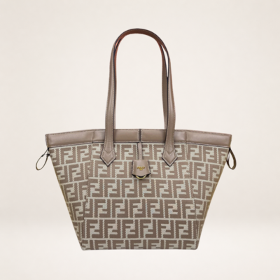 Geometric Monogram Structured Tote Bag – Medium Top Handle Designer-Inspired Shoulder Bag for Women