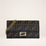 Luxury Embossed Leather Continental Wallet with Chain Strap – Elegant Long Clutch Crossbody for Women