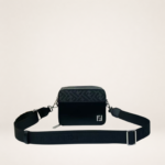 Luxury Monogram Camera Crossbody Bag for Men – Structured Square Organizer Shoulder Bag with Zip Closure