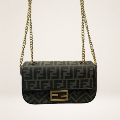Luxury Monogram Chain Shoulder Bag – Classic Flap Designer Style with Gold Chain Strap