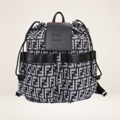 Luxury Monogram Canvas Drawstring Backpack with Leather Trim – Designer Style Travel & Daily Bag