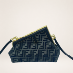 Luxury Monogram Clutch Shoulder Bag with Gold Frame Closure – Compact Designer-Inspired Evening Bag