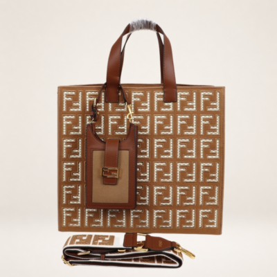 Luxury Monogram Structured Tote Bag with Detachable Strap – Large Capacity Designer-Inspired Handbag for Work & Travel