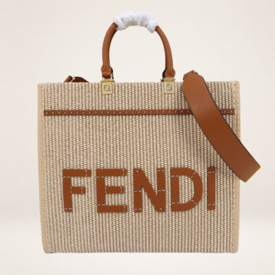 Luxury Woven Leather Handle Tote Bag – Structured Summer Handbag with Shoulder Strap