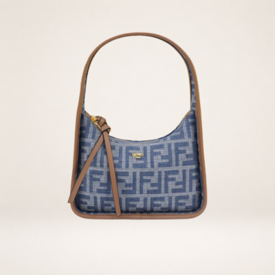 Luxury Mini Monogram Denim Shoulder Bag – Structured Top Handle Designer Handbag