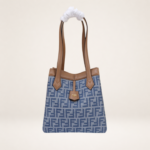 Luxury Geometric Canvas Tote Bag with Leather Trim – Structured Designer-Inspired Top Handle Handbag