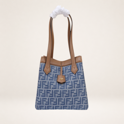 Luxury Geometric Canvas Tote Bag with Leather Trim – Structured Designer-Inspired Top Handle Handbag