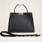 Luxury Peekaboo-Style Top Handle Leather Bag with Detachable Strap – Structured Designer-Inspired Handbag