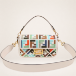 Luxury Geometric Monogram Baguette Shoulder Bag with Detachable Strap – Structured Designer Style Crossbody Purse