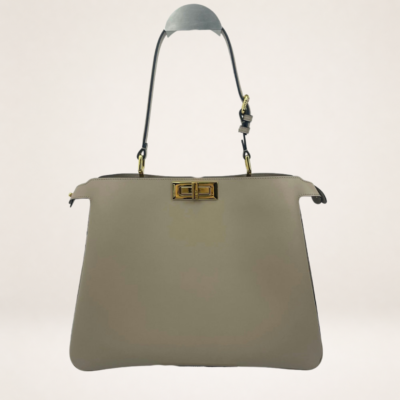 Luxury Structured Top Handle Leather Bag with Turn-Lock Closure – Elegant Designer Style Satchel Crossbody Purse for Women