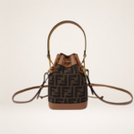 Luxury Monogram Mini Bucket Bag with Top Handle & Crossbody Strap