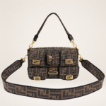 Luxury Multi-Pocket Shoulder Bag with Adjustable Strap – Structured Designer-Inspired Baguette Style